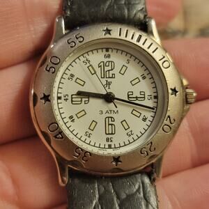 Jacques Farel Network Watch Stainless Back, Leather Strap, Japan Movt